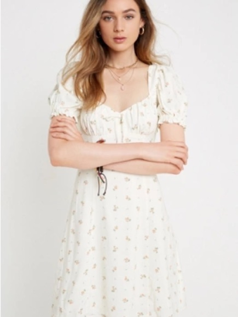 Urban Outfitters Floral Puff Sleeve Mini Dress